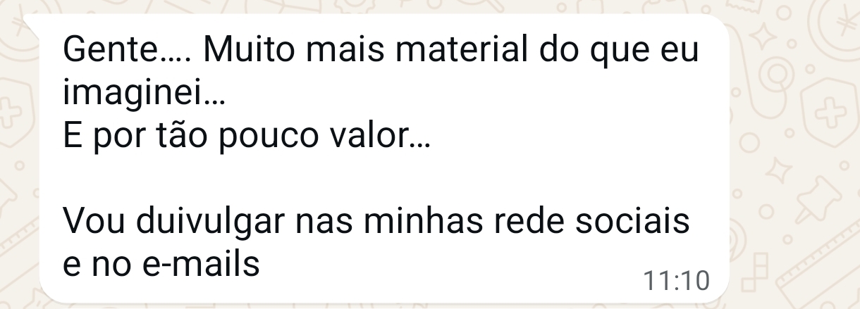 Depoimento de aluno no WhatsApp 1